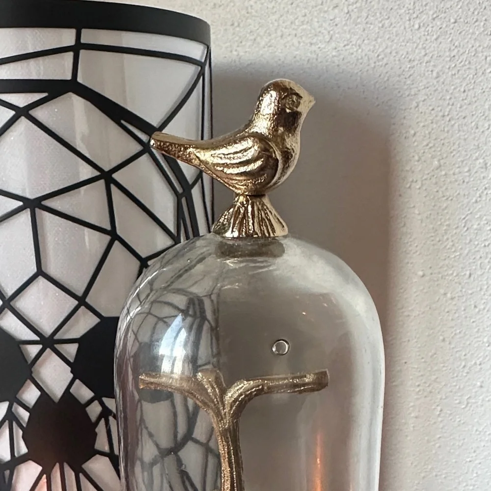 Gold Tree Glass Dome Home Accent